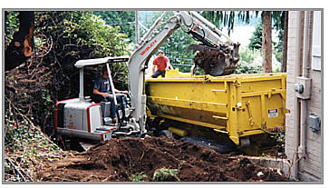 excavation process at the beginning of the work
